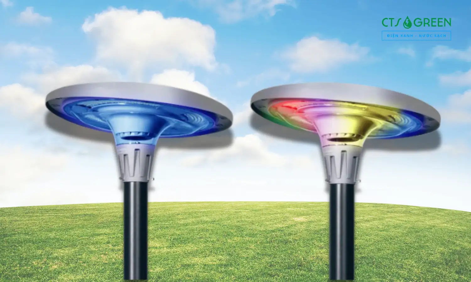 Đèn UFO đổi màu năng lượng mặt trời - nhôm đúc UFO - EW800 - RGB 6903 Đèn UFO đổi màu năng lượng mặt trời - nhôm đúc UFO - EW800 - RGB