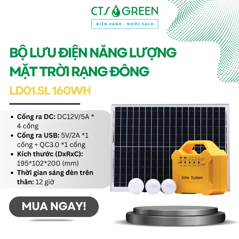 Bộ lưu điện năng lượng mặt trời Rạng Đông LD01.SL 160Wh