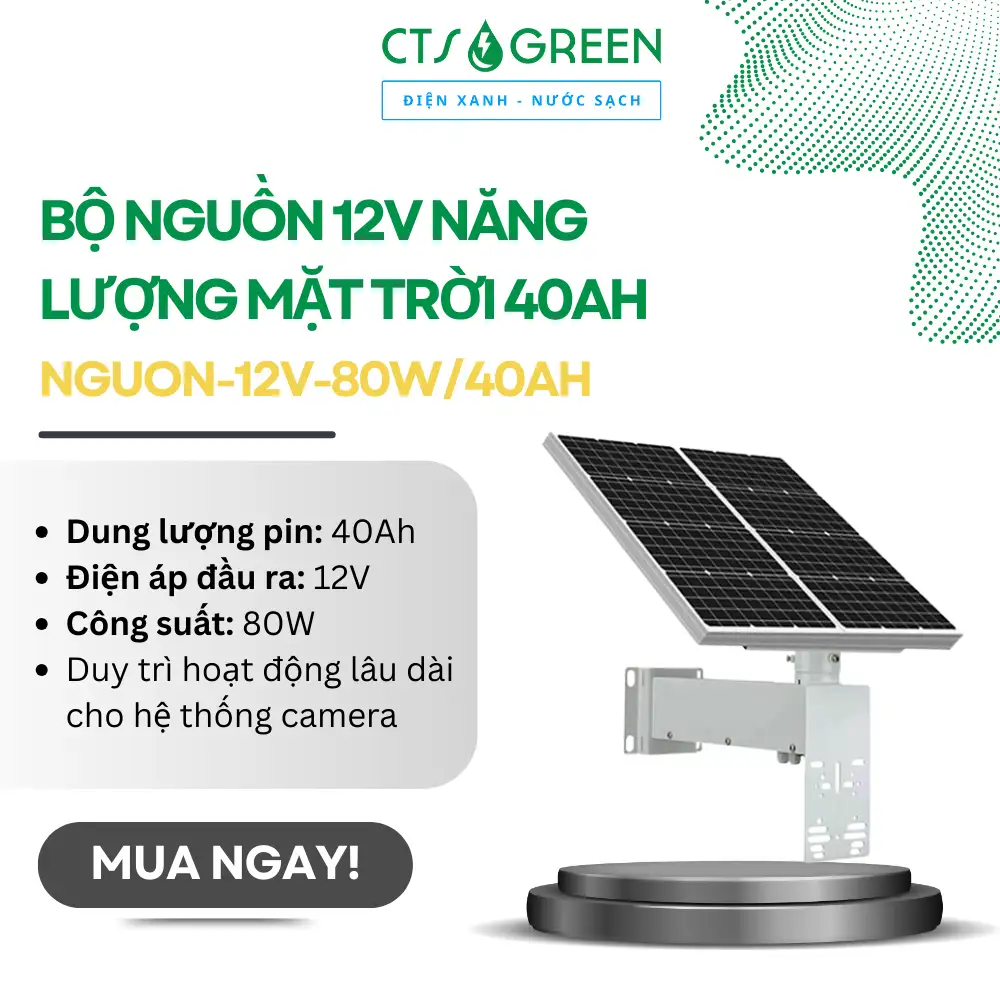 Bộ nguồn 12V năng lượng mặt trời 40Ah [NGUON-12V-80W/40AH]