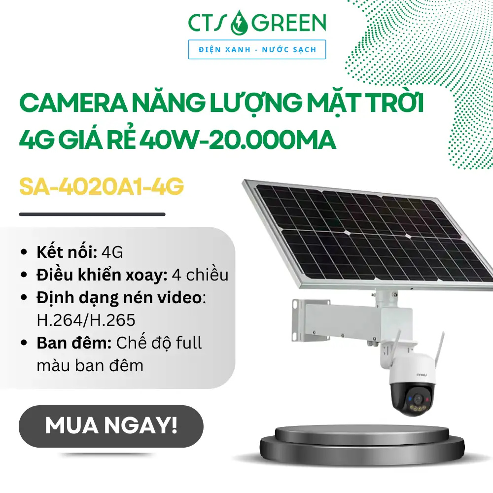 Camera năng lượng mặt trời 4G giá rẻ 40W-20.000mAh [SA-4020A1-4G]