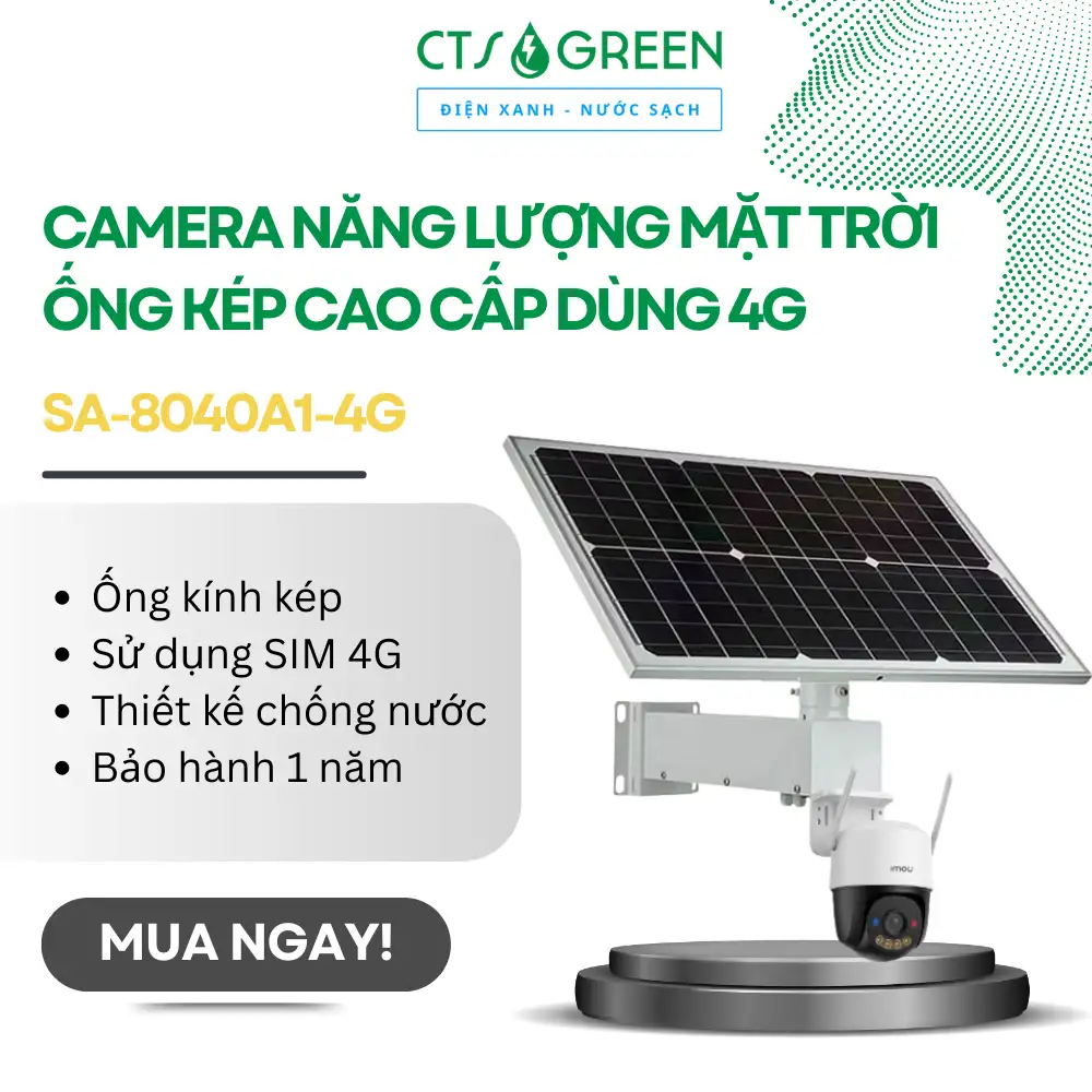 Camera năng lượng mặt trời ống kép cao cấp dùng 4G [SA-8040A1-4G]