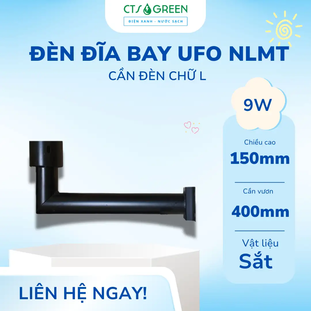 Cần đèn chữ L đèn UFO năng lượng mặt trời