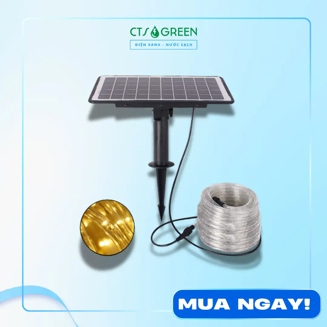 Dây LED vàng năng lượng mặt trời 20m LD22 - 20V 6792 Dây LED vàng năng lượng mặt trời 20m LD22 - 20V