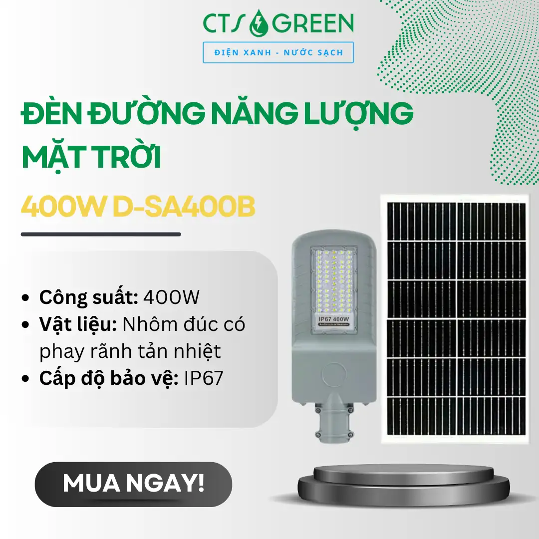 Đèn Đường Năng Lượng Mặt Trời 400W D-SA400B