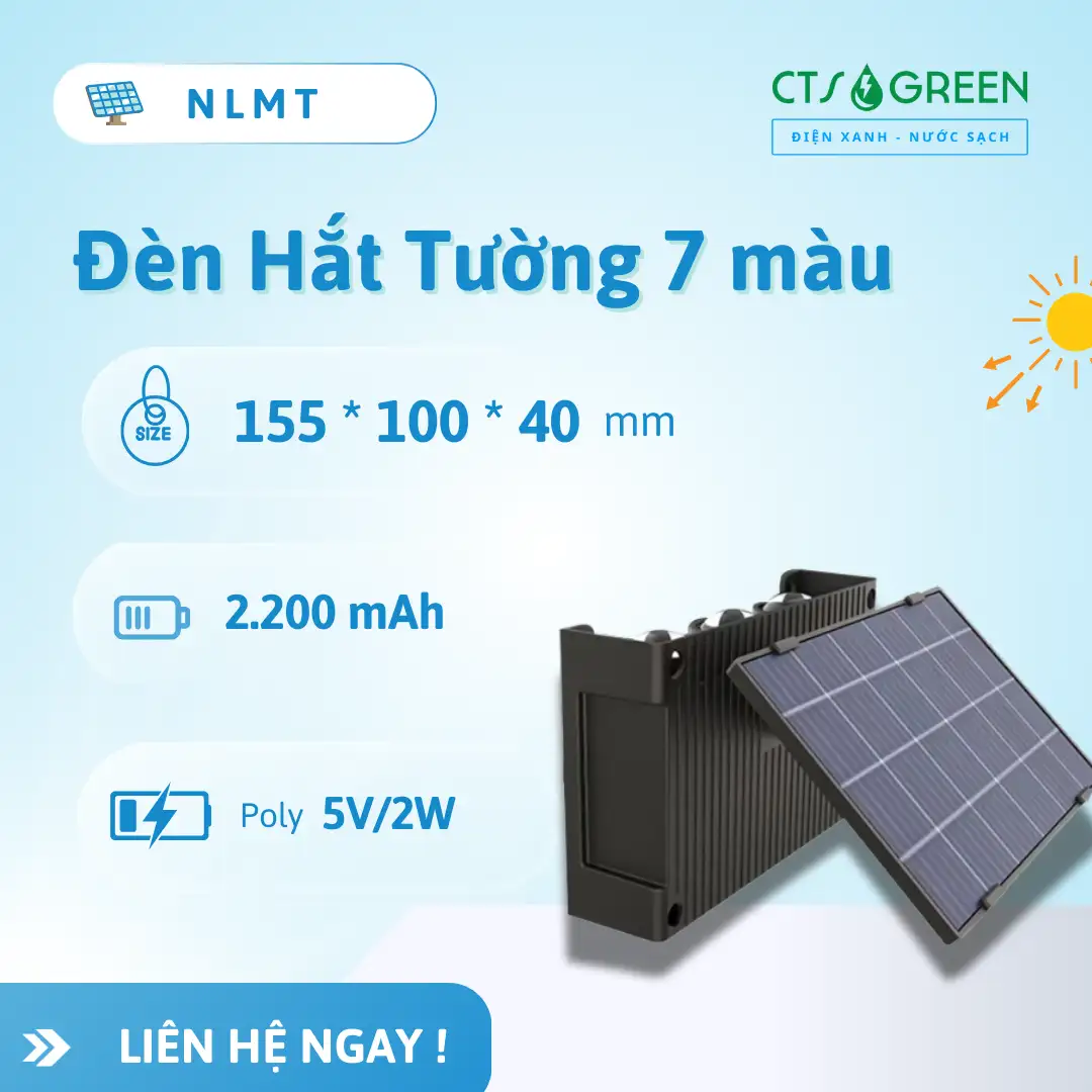 Đèn hắt tường năng lượng mặt trời 7 màu giá rẻ HT07-RGB