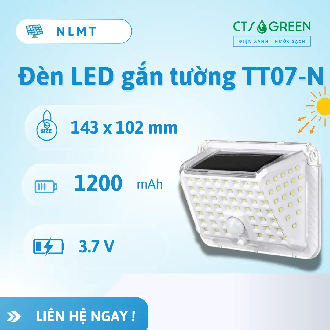 Đèn LED treo tường năng lượng mặt trời TT07 - N