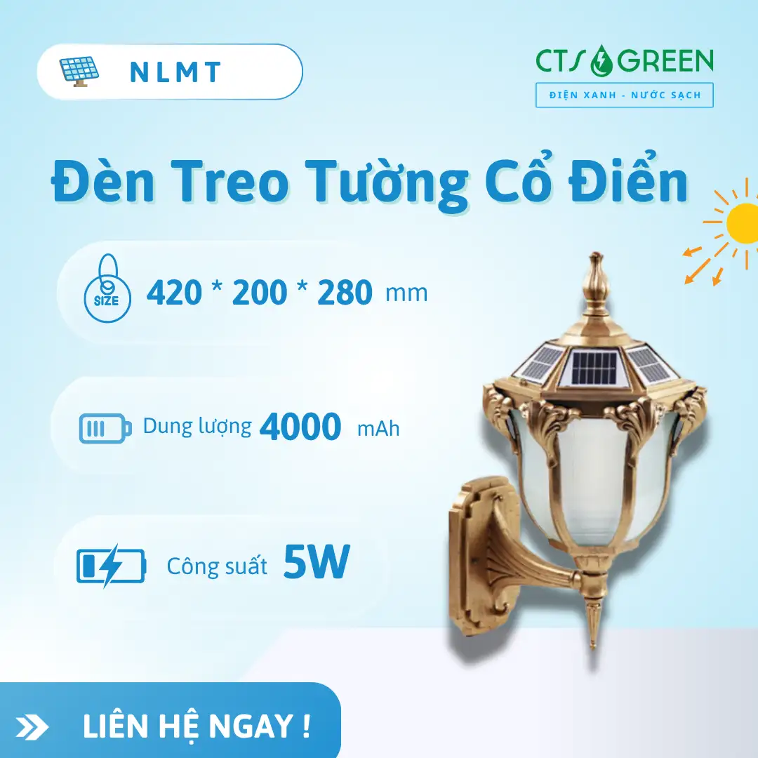 Đèn Năng Lượng Mặt Trời Treo Tường Cổ Điển TT23 5668 Đèn Năng Lượng Mặt Trời Treo Tường Cổ Điển TT23