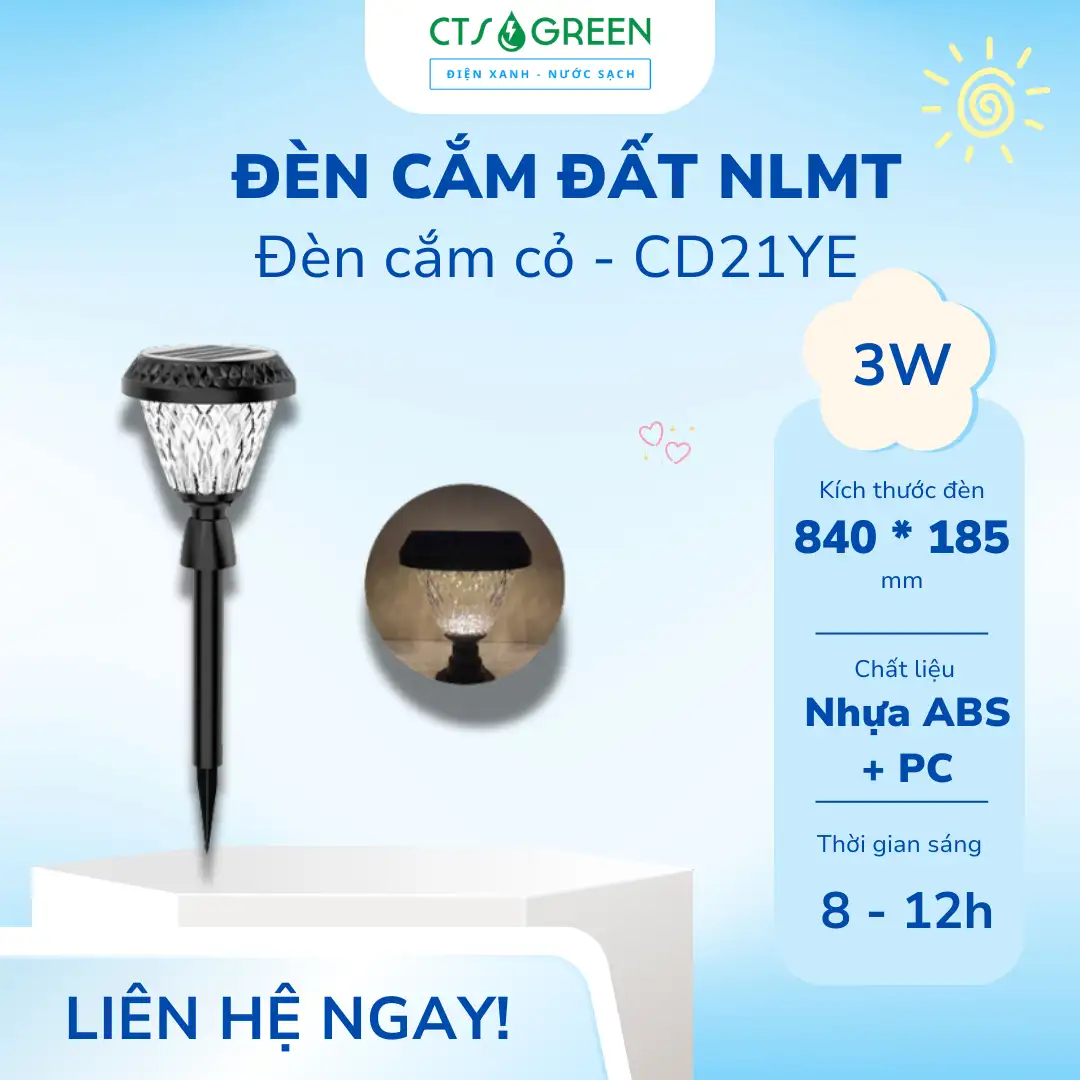 Đèn cắm cỏ năng lượng mặt trời CD21YE