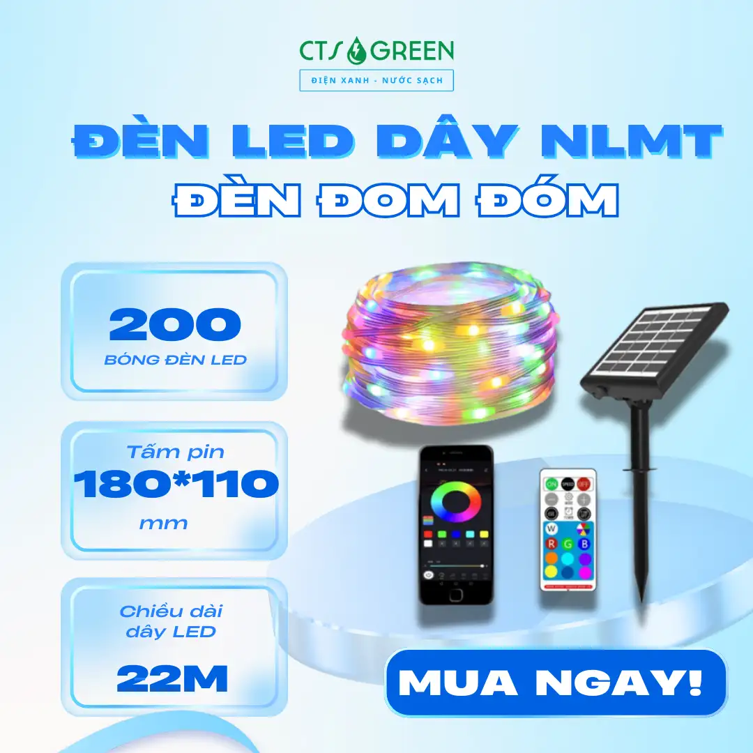 Đèn đom đóm năng lượng mặt trời sử dụng APP điện thoại