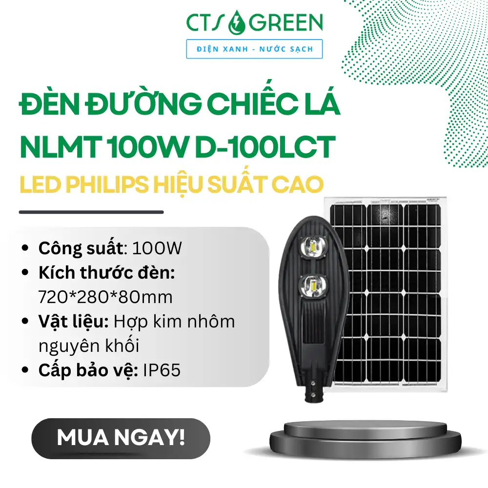 Đèn đường chiếc lá NLMT 100W D-100LCT (Led Philips hiệu suất cao)