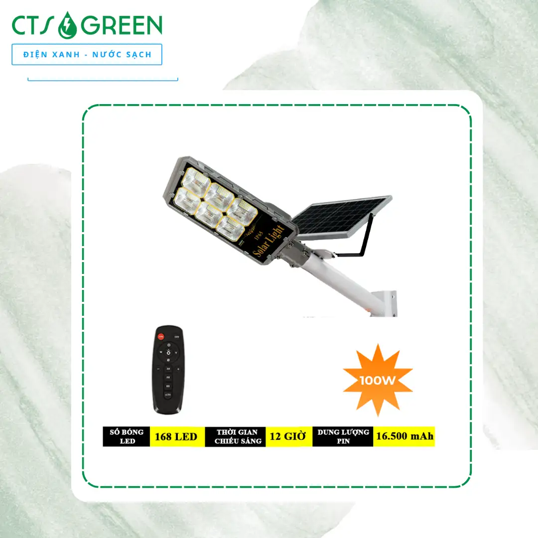 Đèn đường năng lượng mặt trời 100W -D100MN 5512 Đèn đường năng lượng mặt trời 100W -D100MN