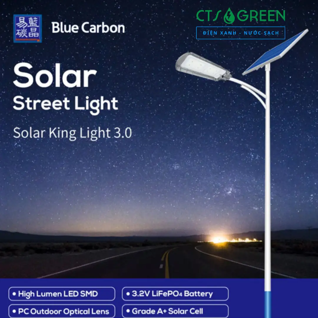 Đèn đường năng lượng mặt trời 120W cao cấp KingLight 3.0B 4416 Đèn đường năng lượng mặt trời 120W cao cấp KingLight 3.0B