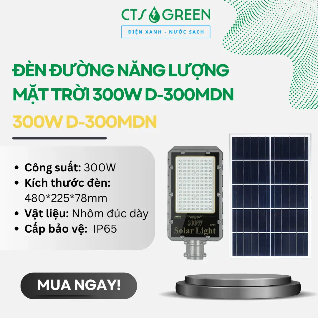 Đèn đường năng lượng mặt trời 300W D-300MDN