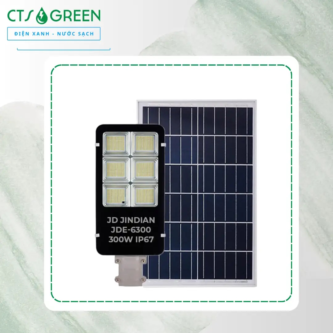 Đèn đường năng lượng mặt trời 300W Jindian giá rẻ JDE-6300 4227 Đèn đường năng lượng mặt trời 300W Jindian giá rẻ JDE-6300