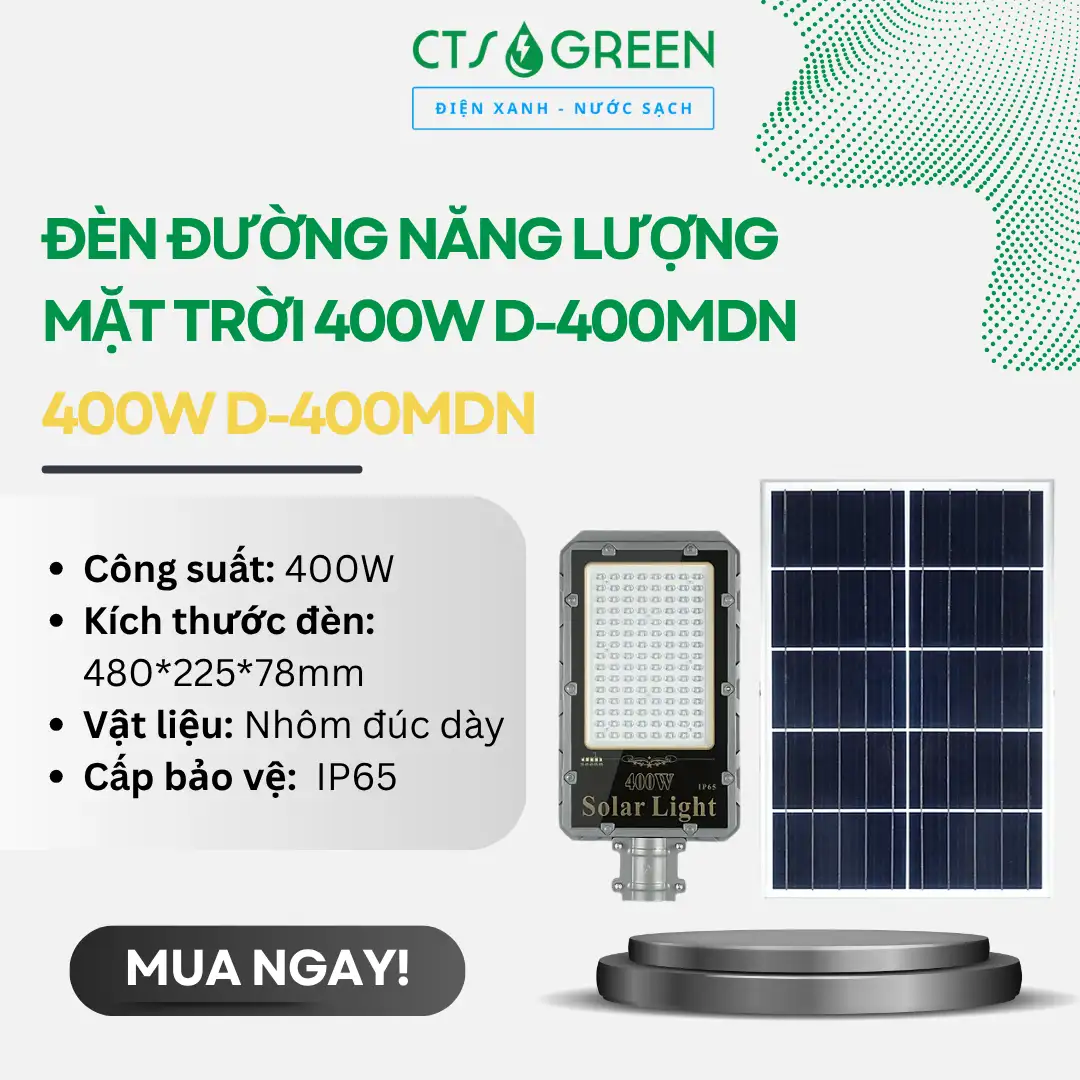 Đèn đường năng lượng mặt trời 400W D-400MDN
