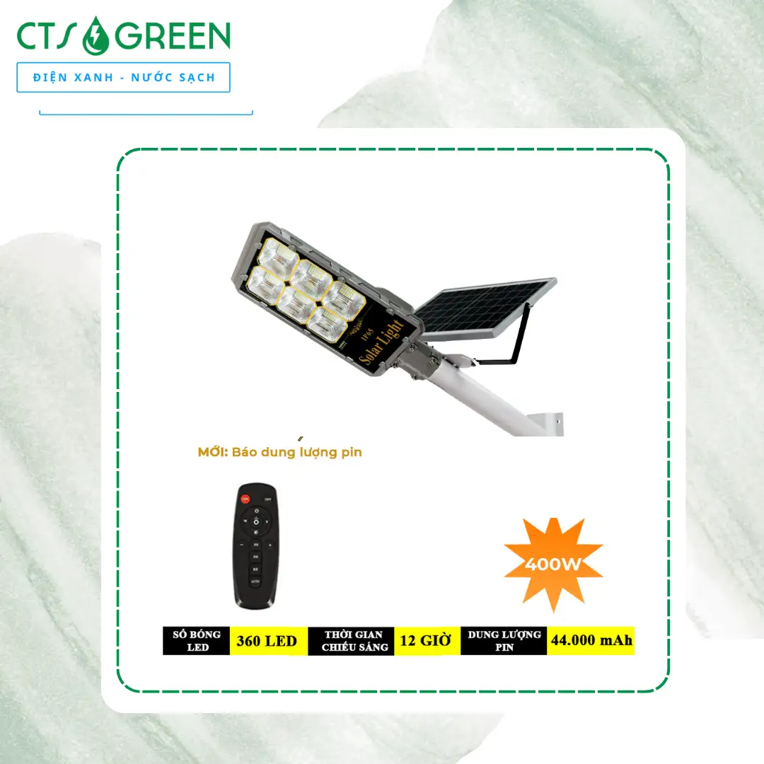 Đèn đường năng lượng mặt trời 400W-D400MN 5553 Đèn đường năng lượng mặt trời 400W-D400MN