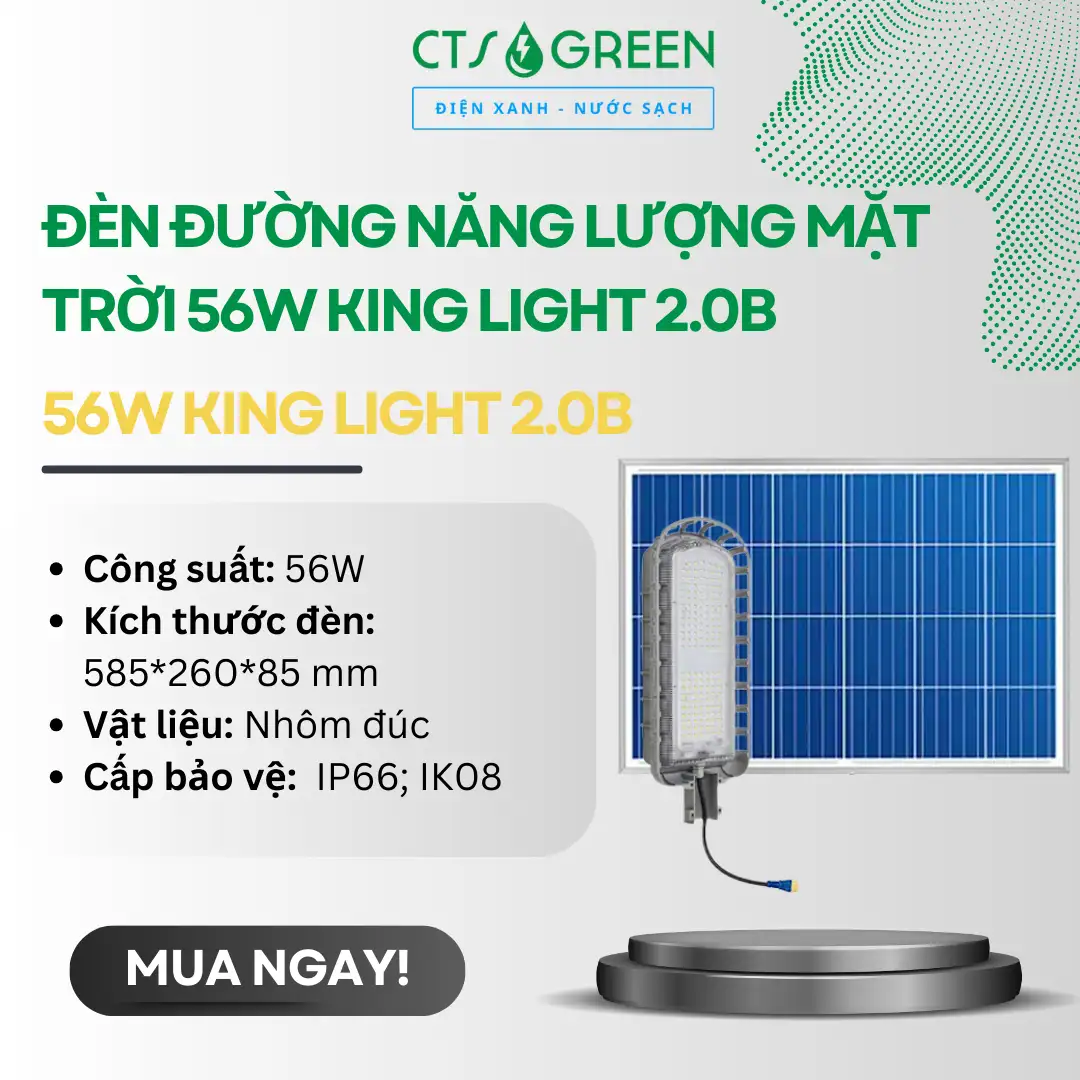 Đèn đường năng lượng mặt trời 56W King Light 2.0B