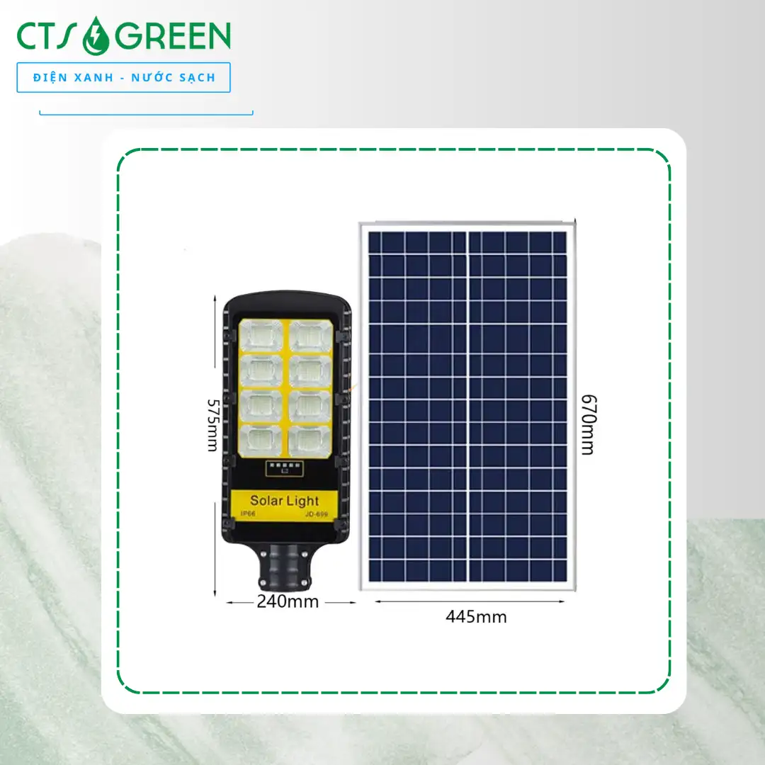 Đèn đường năng lượng mặt trời Jindian 200W JD-699 4247 Đèn đường năng lượng mặt trời Jindian 200W JD-699