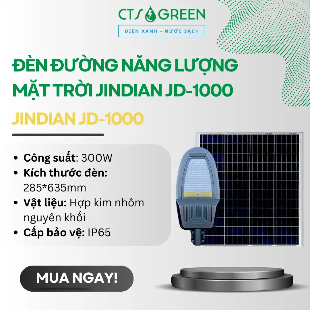 Đèn đường năng lượng mặt trời Jindian JD-1000