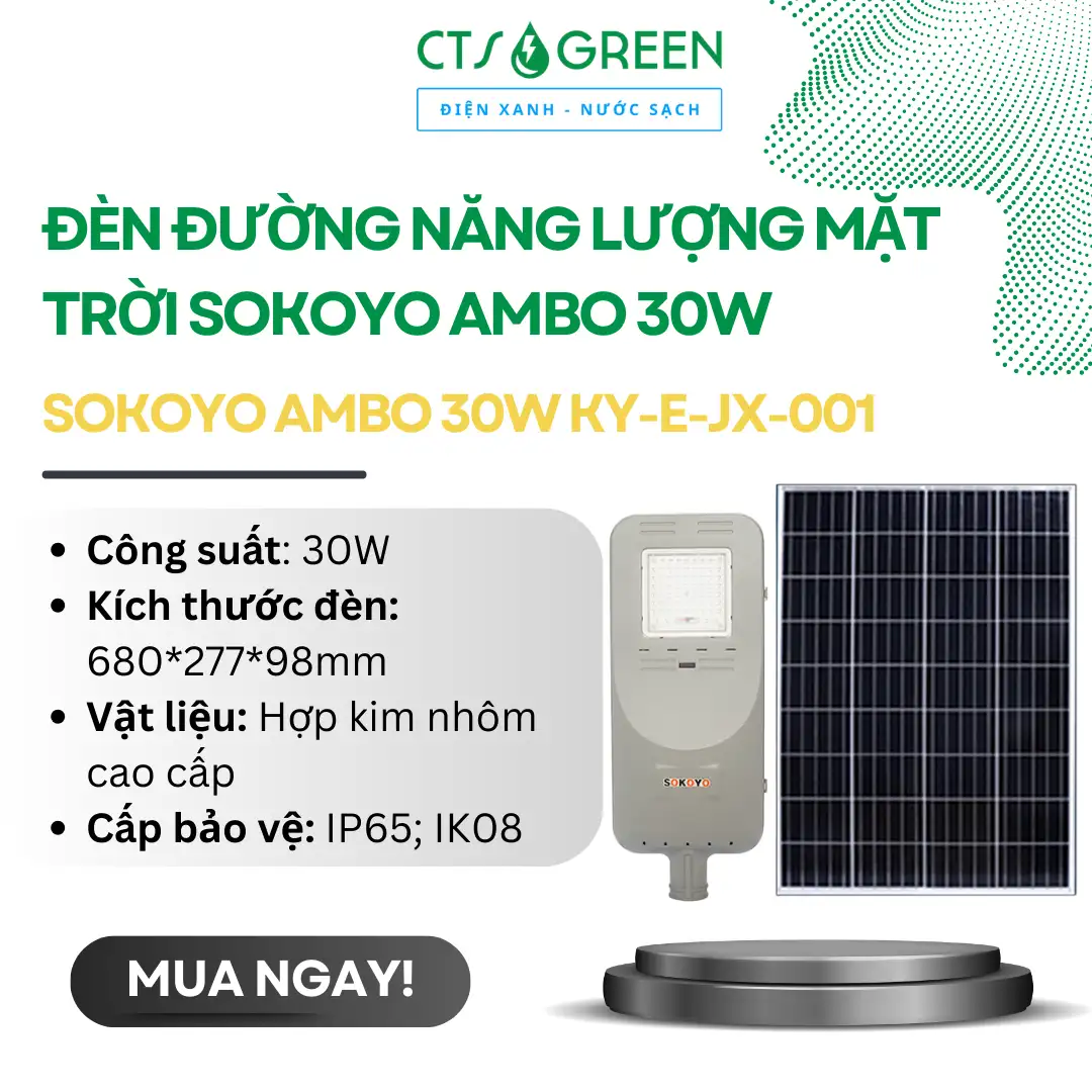 Đèn đường năng lượng mặt trời SOKOYO AMBO 30W KY-E-JX-001