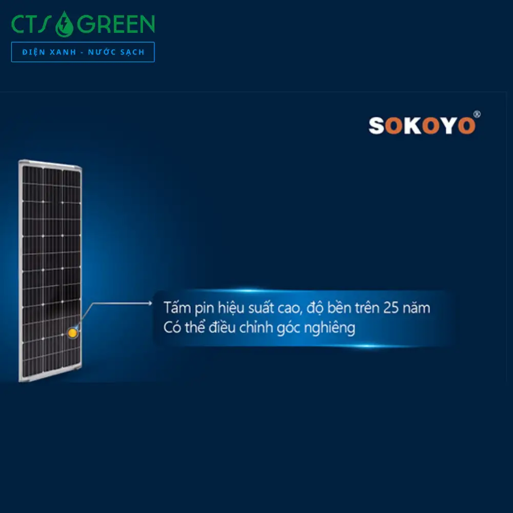 Đèn đường năng lượng mặt trời Split Type 60W SOKOYO LUMO 5936 Đèn đường năng lượng mặt trời Split Type 60W SOKOYO LUMO