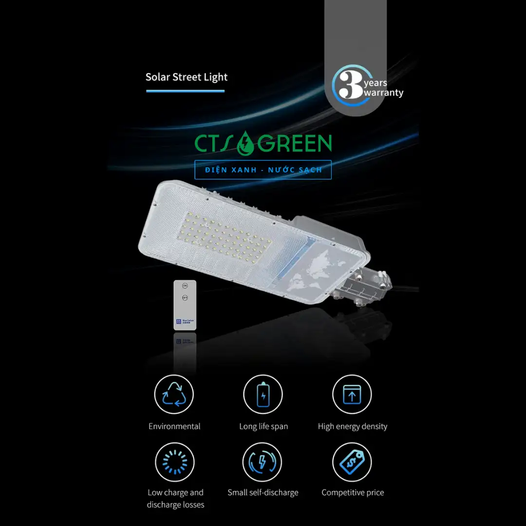 Đèn đường năng lượng mặt trời cao cấp Blue Carbon 80W BCT-OLK3.0 5313 Đèn đường năng lượng mặt trời cao cấp Blue Carbon 80W BCT-OLK3.0