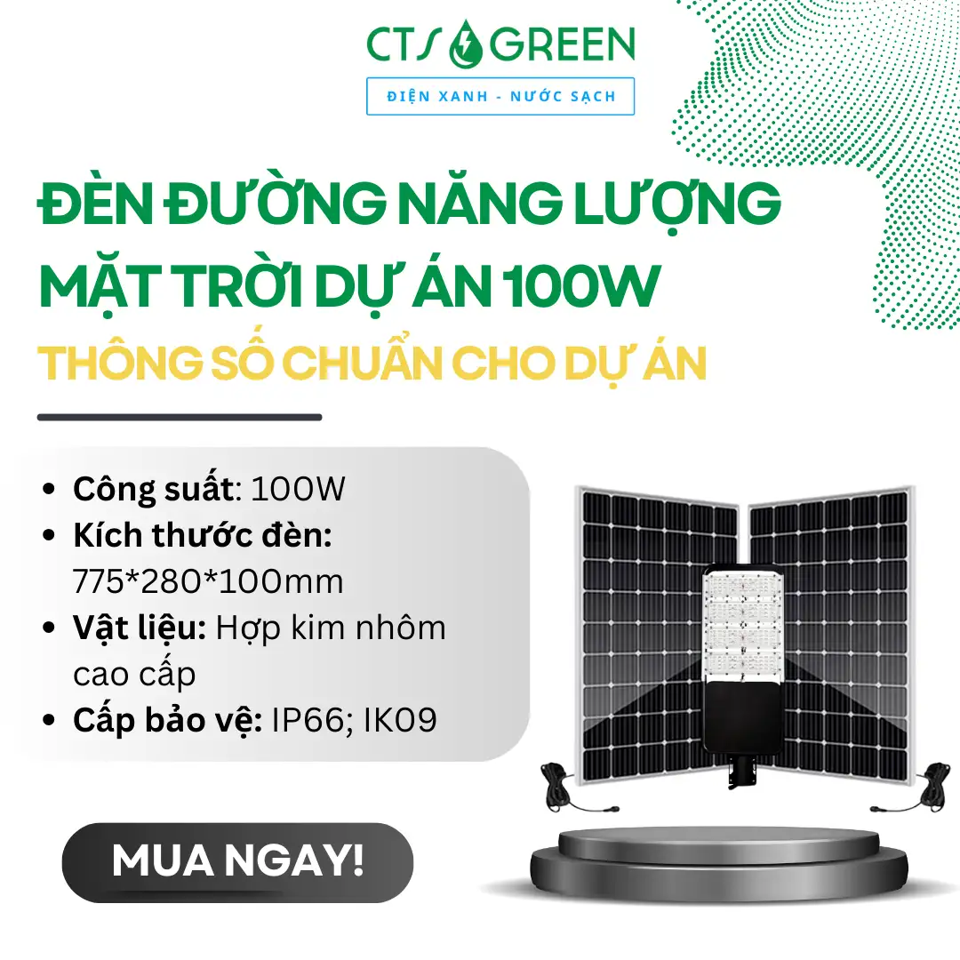 Đèn đường năng lượng mặt trời dự án 100W 4647 Đèn đường năng lượng mặt trời dự án 100W