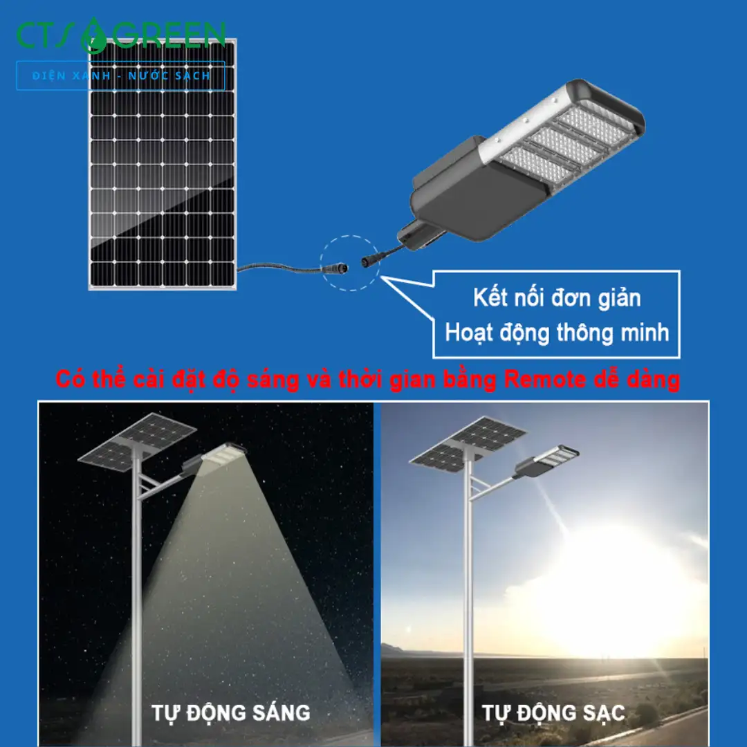 Đèn đường năng lượng mặt trời dự án, công suất 60W