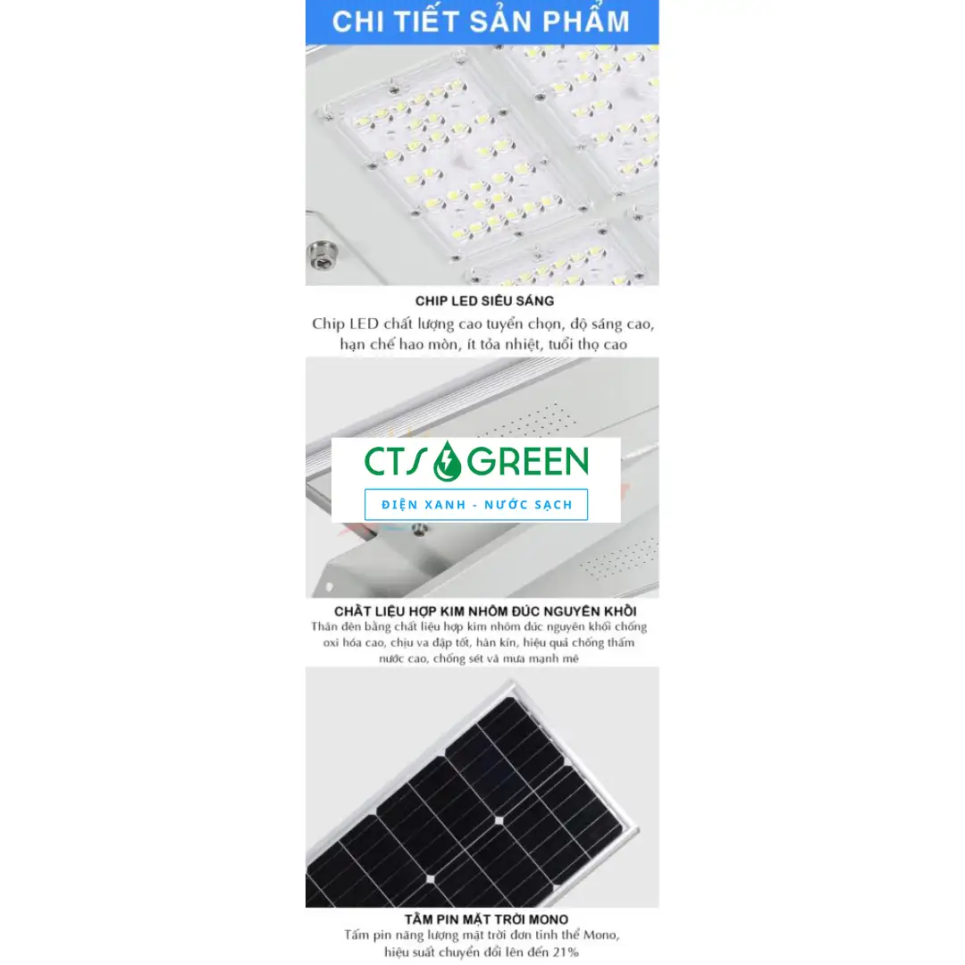 Đèn đường năng lượng mặt trời liền thể 60W VK300F