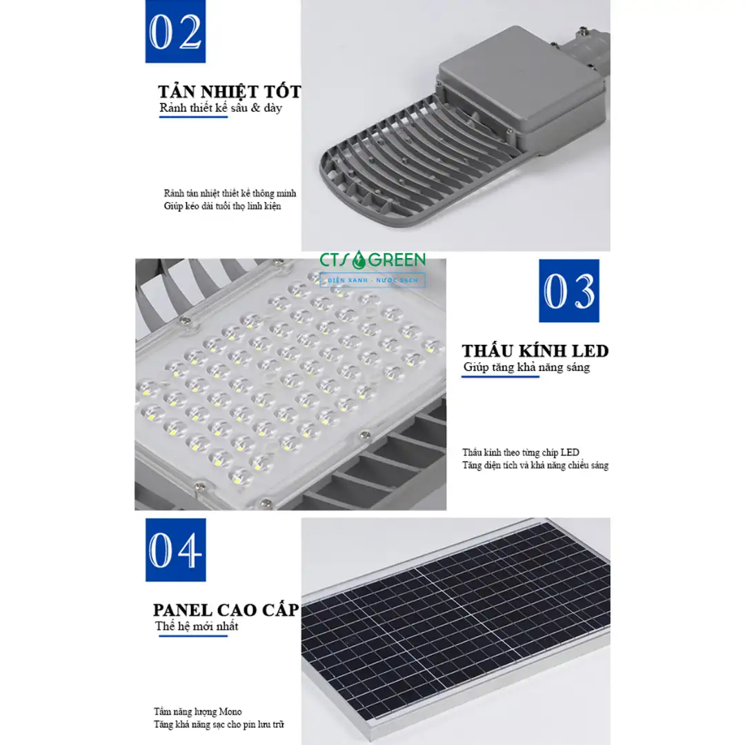 Đèn đường năng lượng mặt trời xương cá 300W D-300XC 4199 Đèn đường năng lượng mặt trời xương cá 300W D-300XC