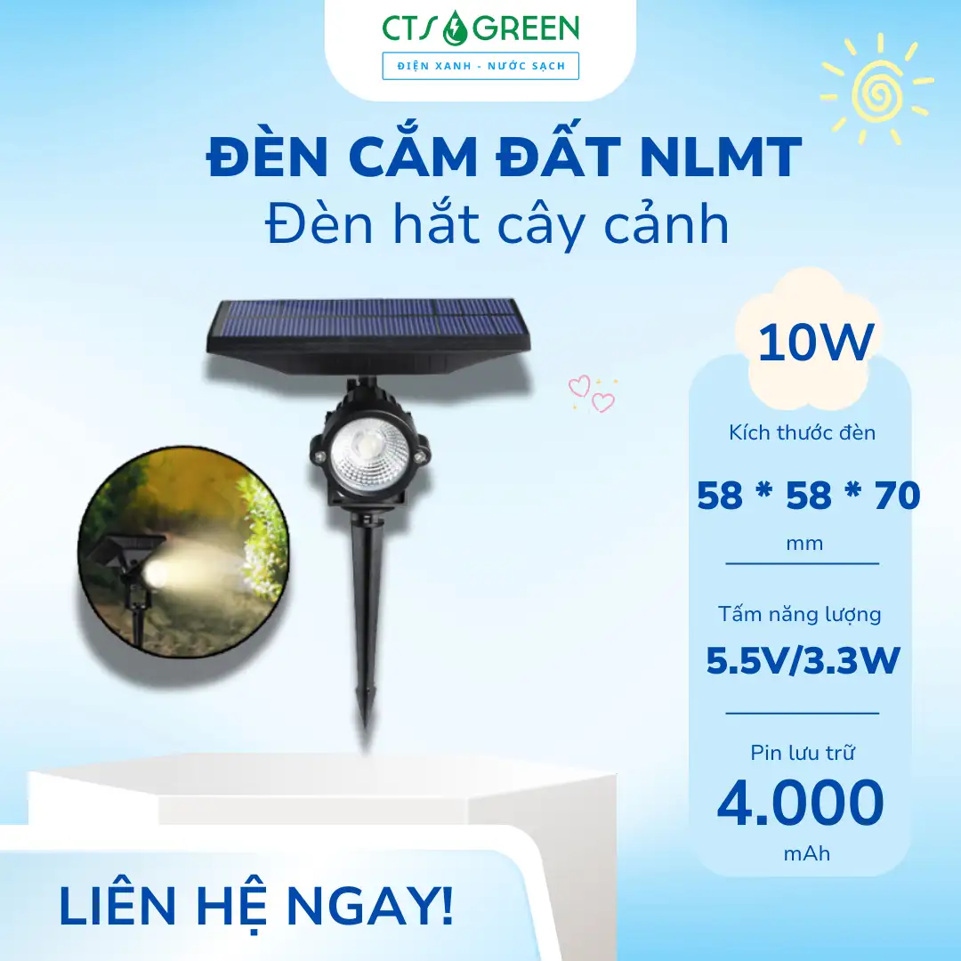 Đèn hắt cây cảnh năng lượng mặt trời cao cấp RC01 - YE
