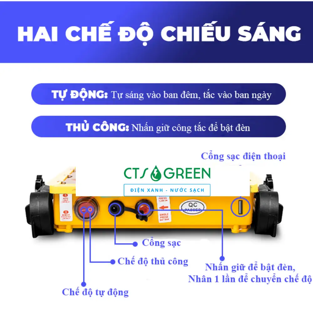 Đèn khẩn cấp năng lượng mặt trời 100W KC100Y (USB) 6474 Đèn khẩn cấp năng lượng mặt trời 100W KC100Y (USB)