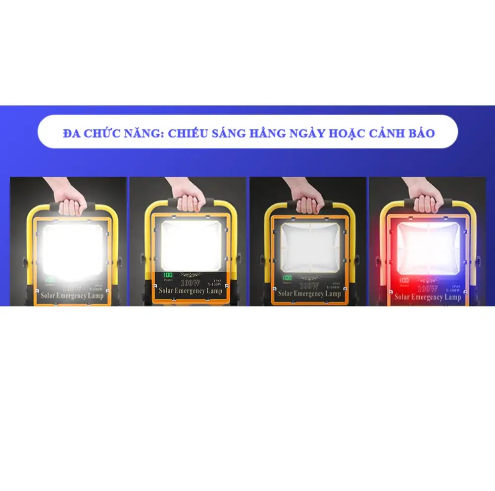 Đèn khẩn cấp năng lượng mặt trời 60W KC60Y (USB) 6462 Đèn cảnh báo công trình năng lượng mặt trời KC60Y đang nhấp nháy hai màu xanh đỏ rực rỡ giúp nhận diện khu vực nguy hiểm vào ban đêm từ xa.