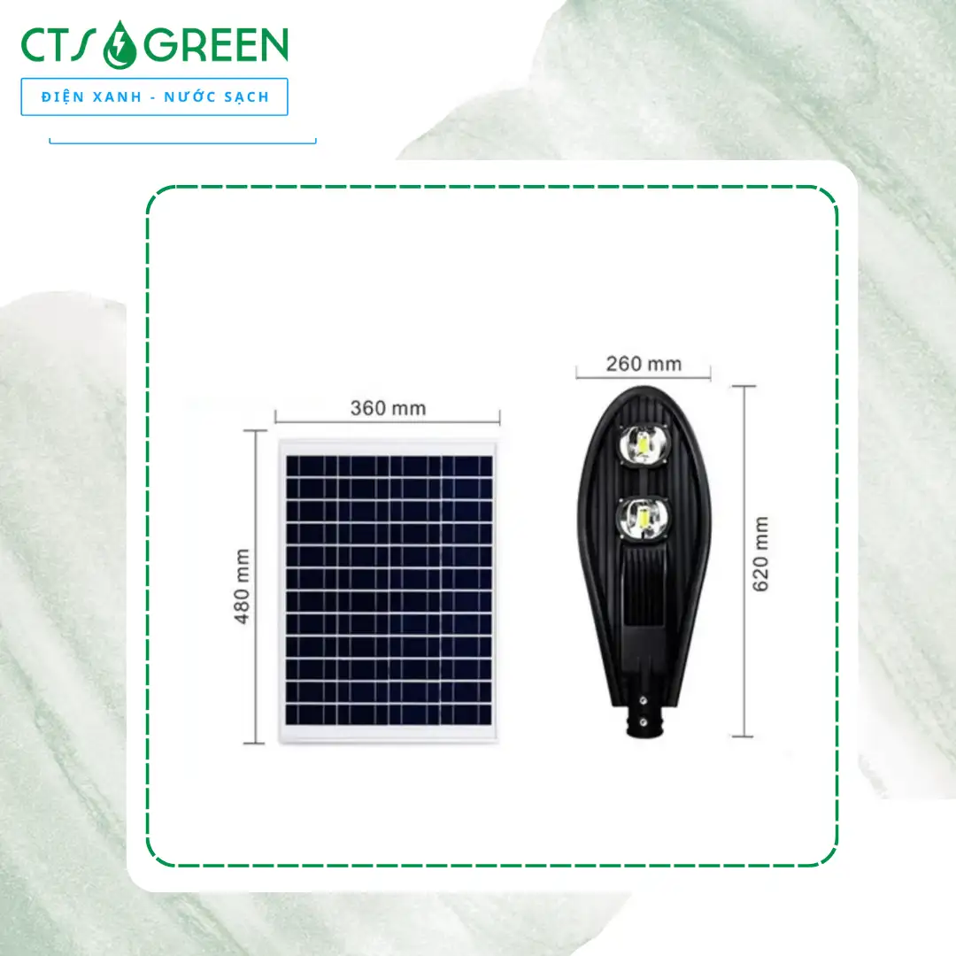 Đèn lá năng lượng mặt trời 100W Jindian JD - 1660 5183 Đèn lá năng lượng mặt trời 100W Jindian JD - 1660