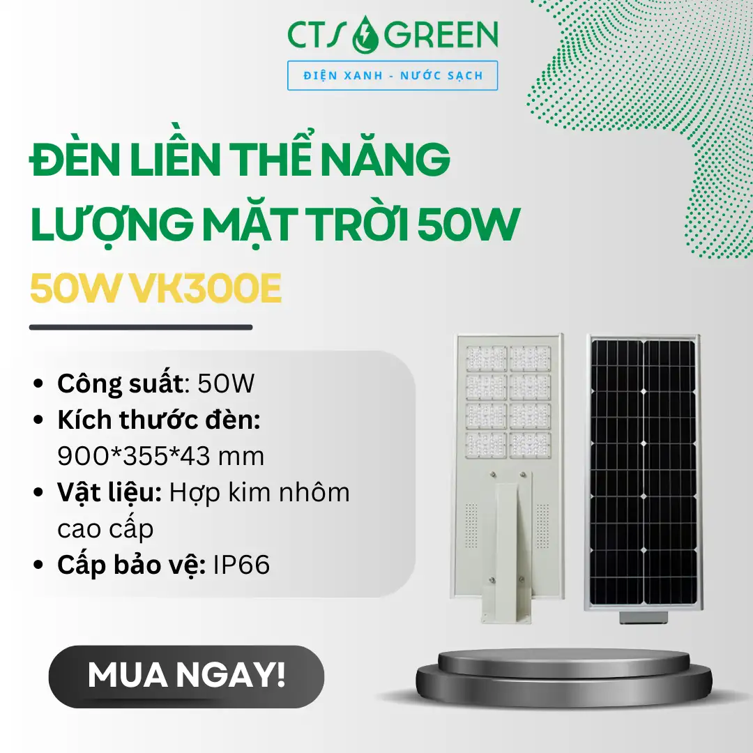 Đèn liền thể năng lượng mặt trời 50W VK300E
