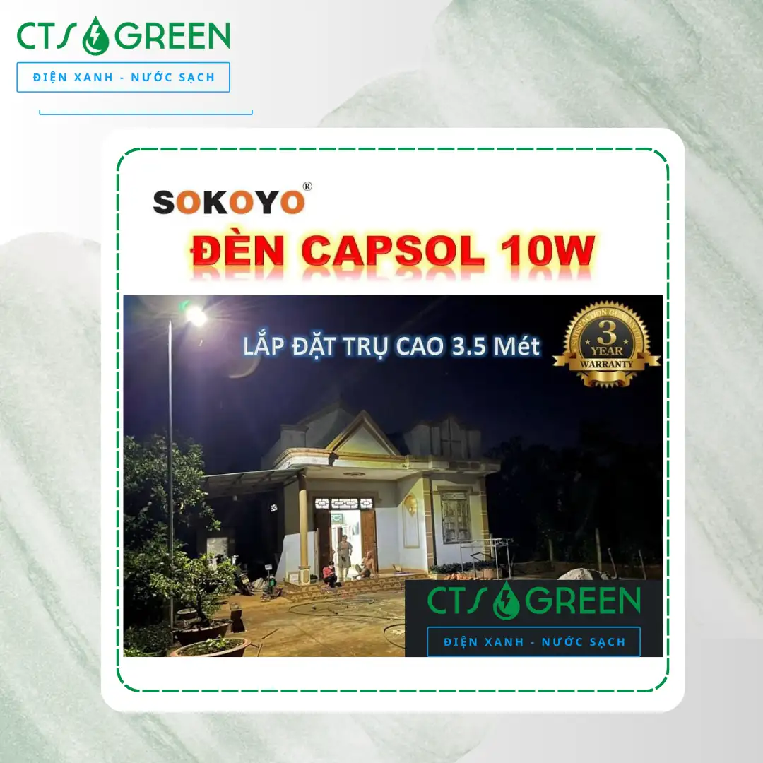 Đèn liền thể năng lượng mặt trời cao cấp SOKOYO CAPSOL 10W (Đủ công suất) 3992 Đèn liền thể năng lượng mặt trời cao cấp SOKOYO CAPSOL 10W (Đủ công suất)