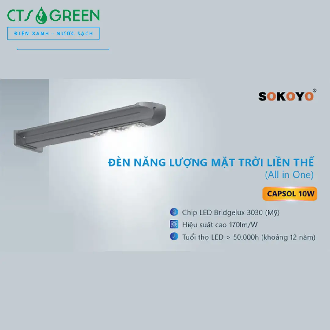 Đèn liền thể năng lượng mặt trời cao cấp SOKOYO CAPSOL 10W (Đủ công suất) 3992 Đèn liền thể năng lượng mặt trời cao cấp SOKOYO CAPSOL 10W (Đủ công suất)