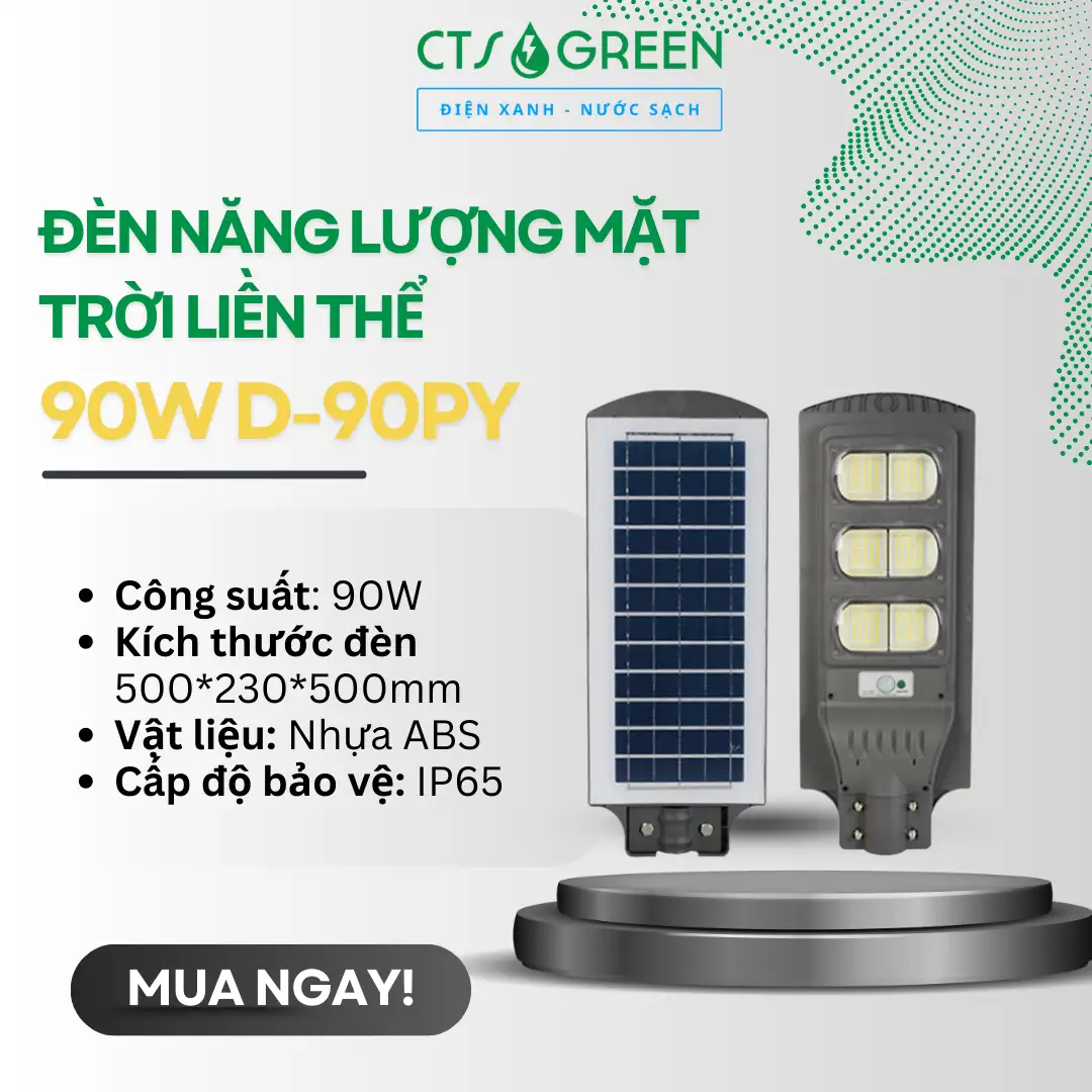 Đèn năng lượng mặt trời liền thể 90W D-90PY
