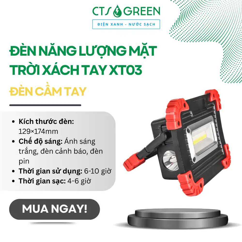 Đèn năng lượng mặt trời xách tay XT03