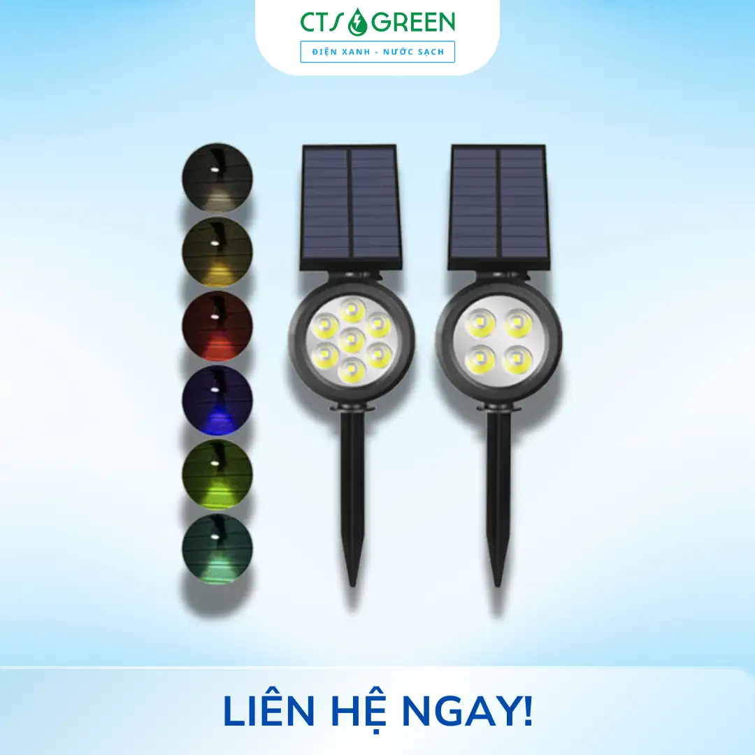 Đèn rọi tiểu cảnh sân vườn năng lượng mặt trời RC07 - RGB (7 LED - 7 Màu) 6173 Đèn rọi tiểu cảnh sân vườn năng lượng mặt trời RC07-RGB