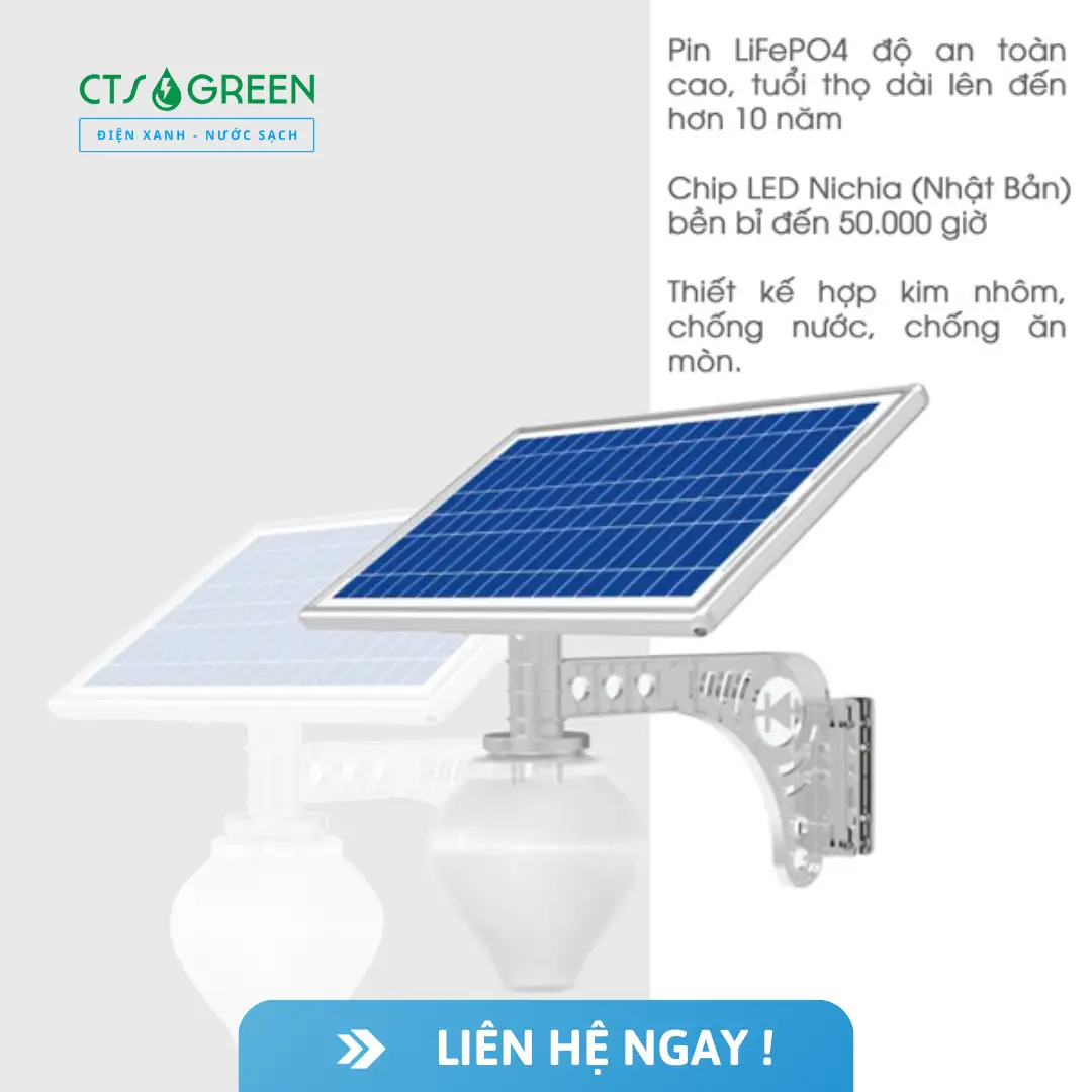 Đèn sân vườn năng lượng mặt trời 15W Euler Energy 5819 Đèn sân vườn năng lượng mặt trời 15W Euler Energy