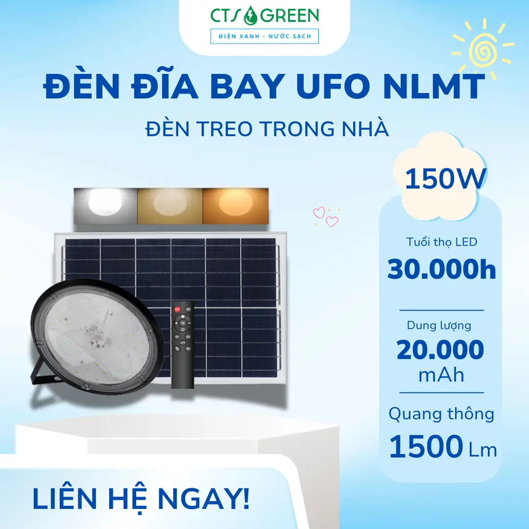 Đèn treo năng lượng mặt trời trong nhà Rạng Đông 3 màu 150W