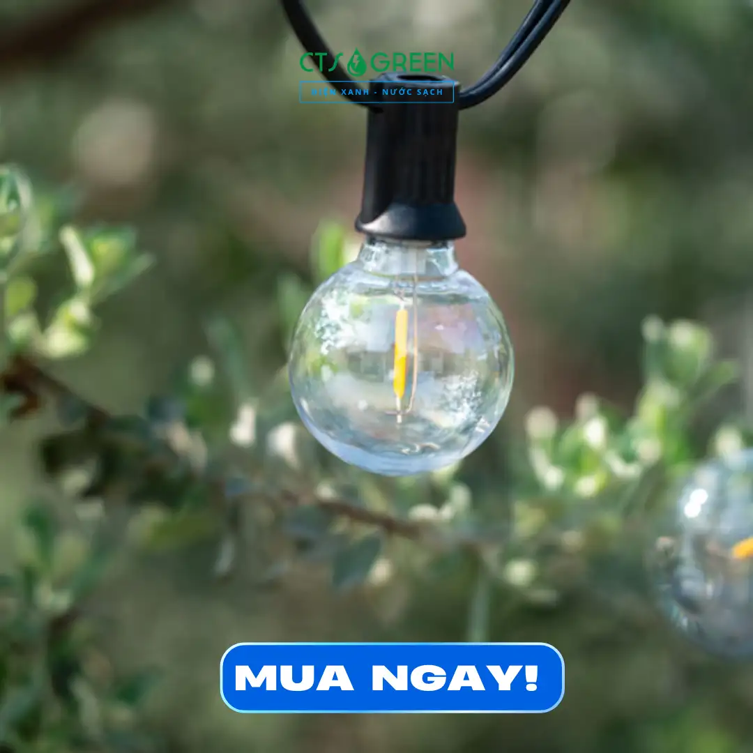Dây đèn LED Edison 25 bóng tròn năng lượng mặt trời LD13 - 10V 6640 Dây đèn LED Edison 25 bóng tròn năng lượng mặt trời LD13 - 10V