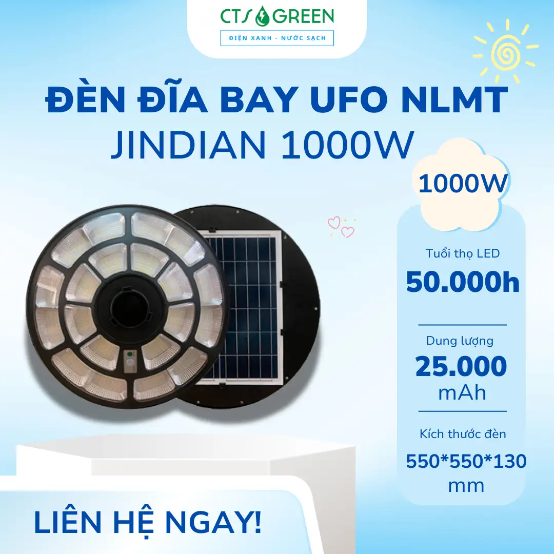 Đèn năng lượng mặt trời đĩa bay Jindian 1000W JD-UFO1000