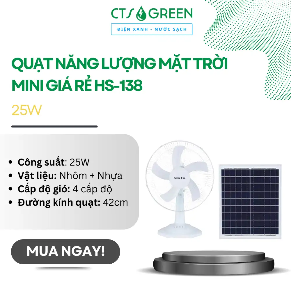 Quạt năng lượng mặt trời Mini giá rẻ HS-138