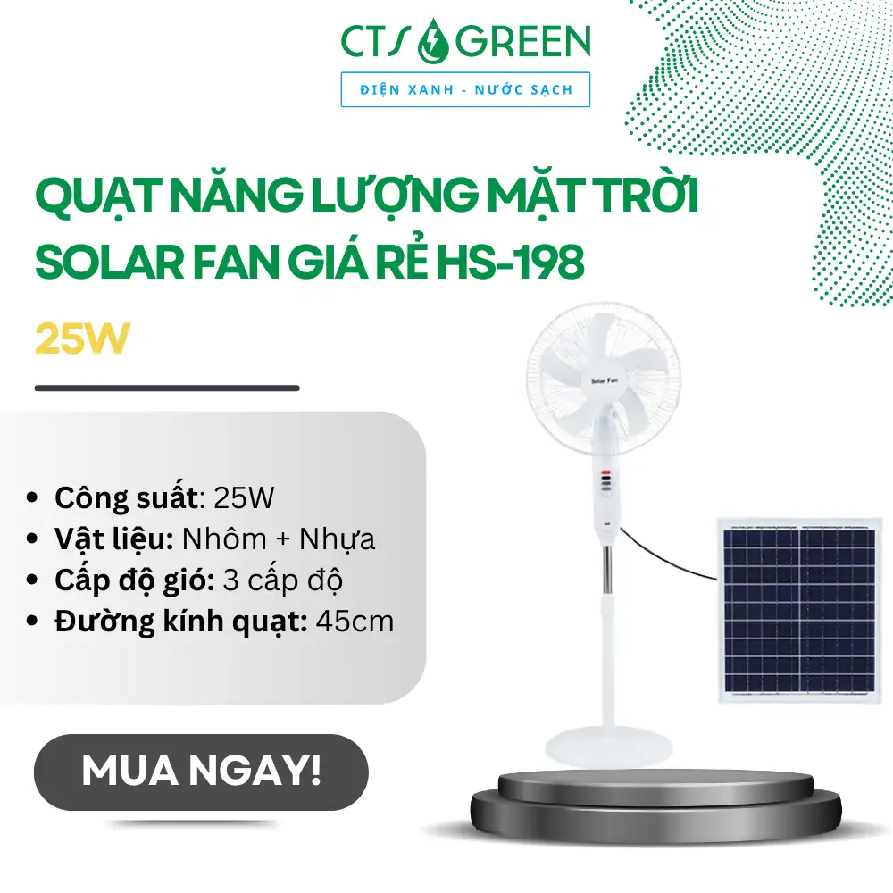 Quạt năng lượng mặt trời Solar Fan giá rẻ HS-198