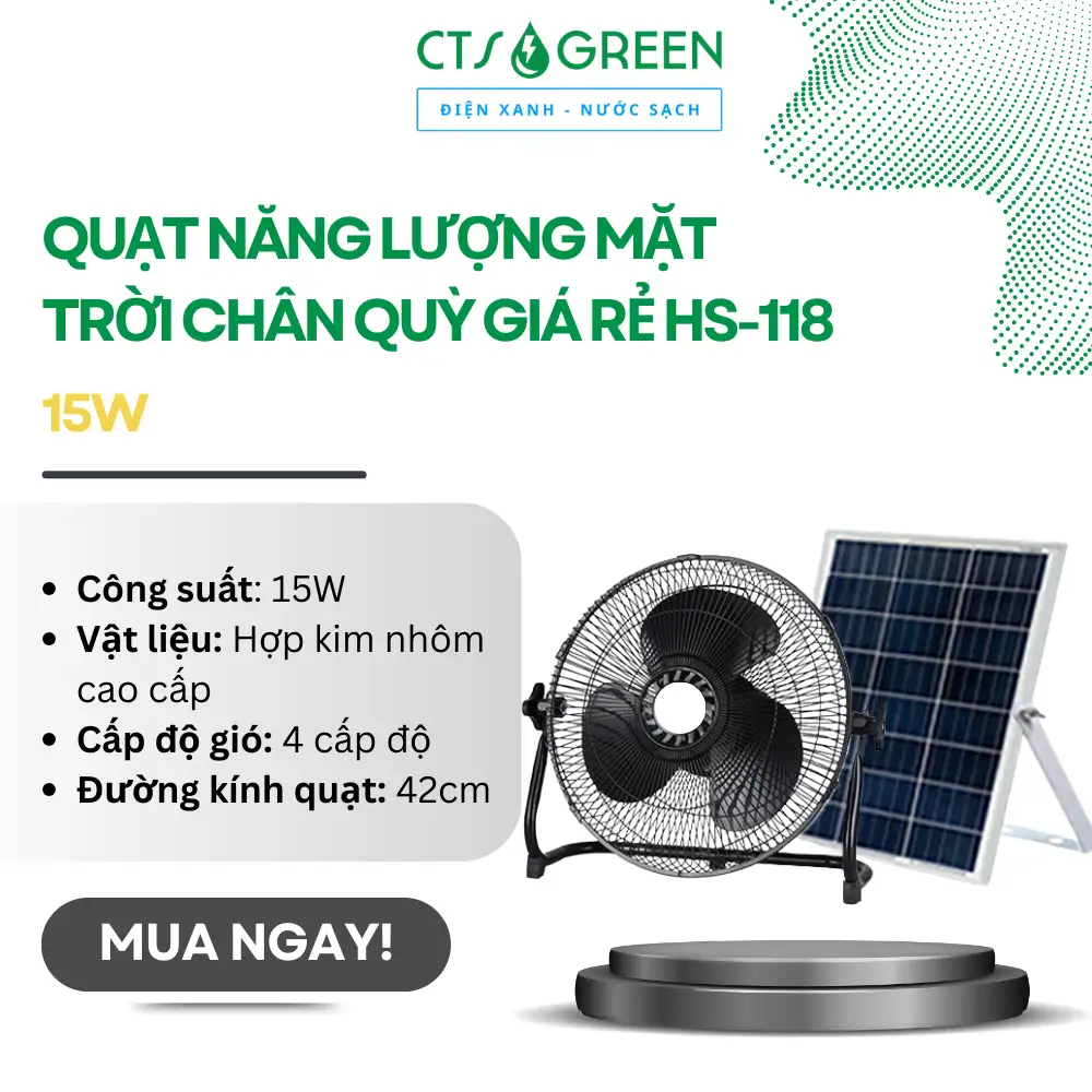 Quạt năng lượng mặt trời chân quỳ giá rẻ HS-118