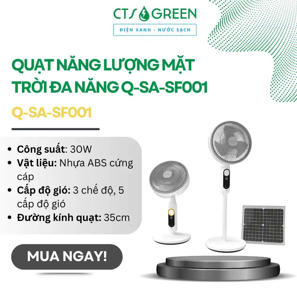 Quạt năng lượng mặt trời đa năng Q-SA-SF001