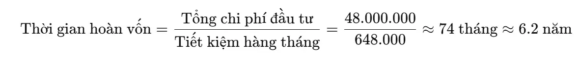 Tính công suất điện năng lượng mặt trời TPHCM cho gia đình 7586 Thời gian hoàn vốn cho công suất điện hệ thống điện năng lượng mặt trời TPHCM