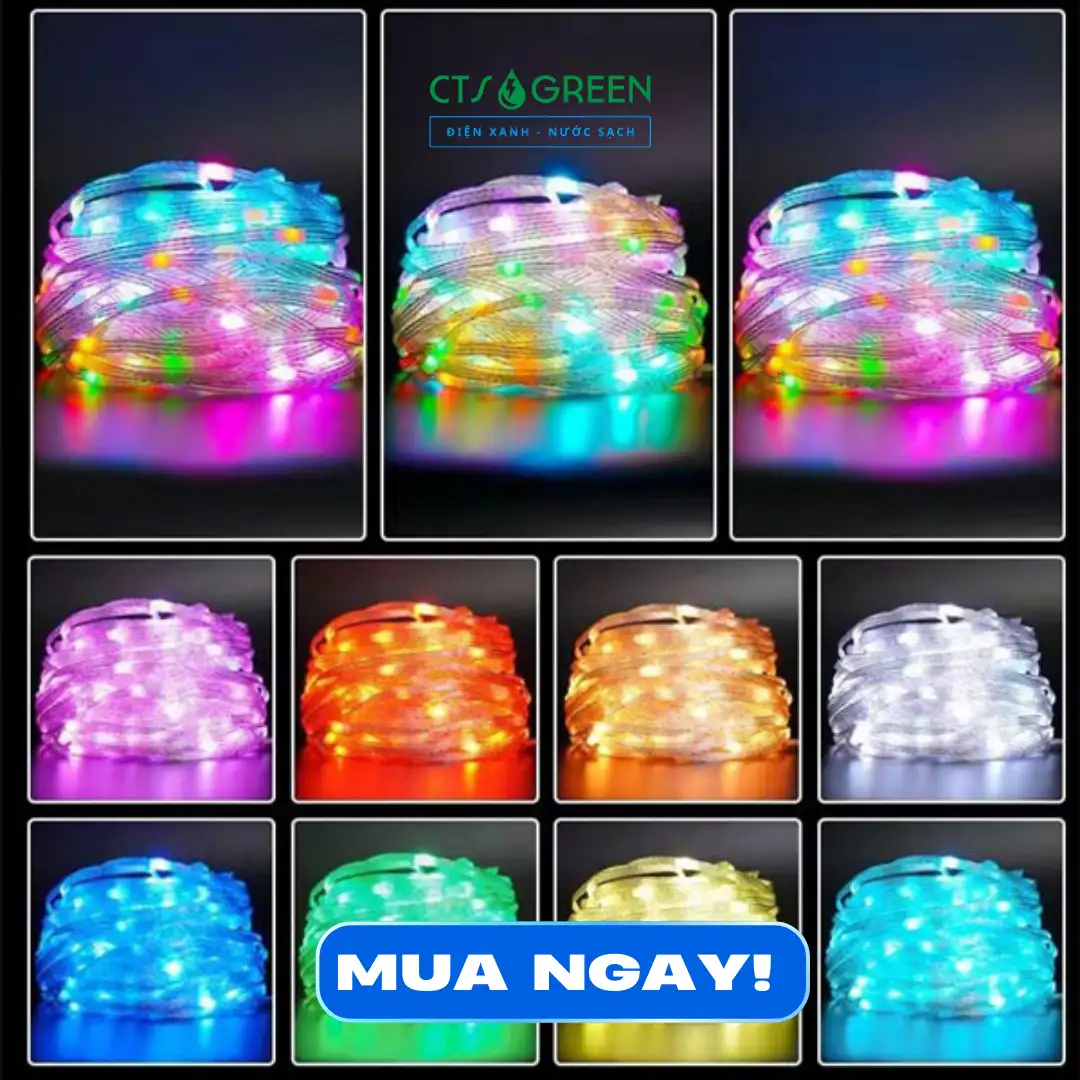 Dây đèn LED hạt gạo năng lượng mặt trời sử dụng Remote 6334 Dây đèn LED hạt gạo năng lượng mặt trời sử dụng Remote